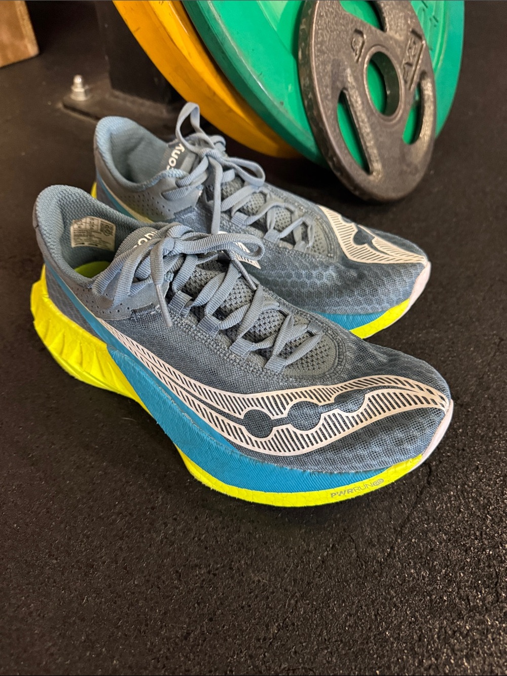 Saucony Women’s Gray Blue and Yellow Running Sneakers